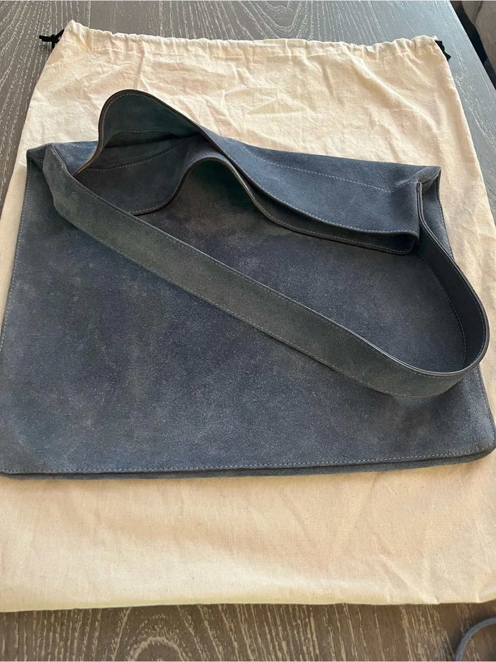 Gerard Darel Le Lady Hobo Bag - Blue Suede leather